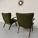 Set of 2 wing chairs in Scandinavian design from the 1960s.