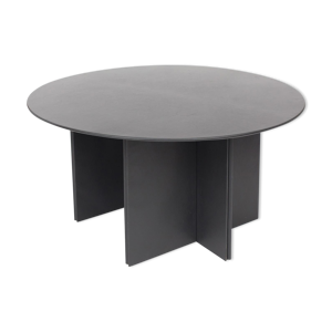 Table avec cuir noir - 1970s