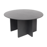 Table avec cuir noir de Durlet 1970s