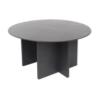 Table avec cuir noir de Durlet 1970s