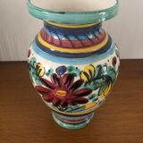 Italian majolica vase with flower pattern