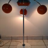 Vintage 1970s orange metal eyes ball floor lamp