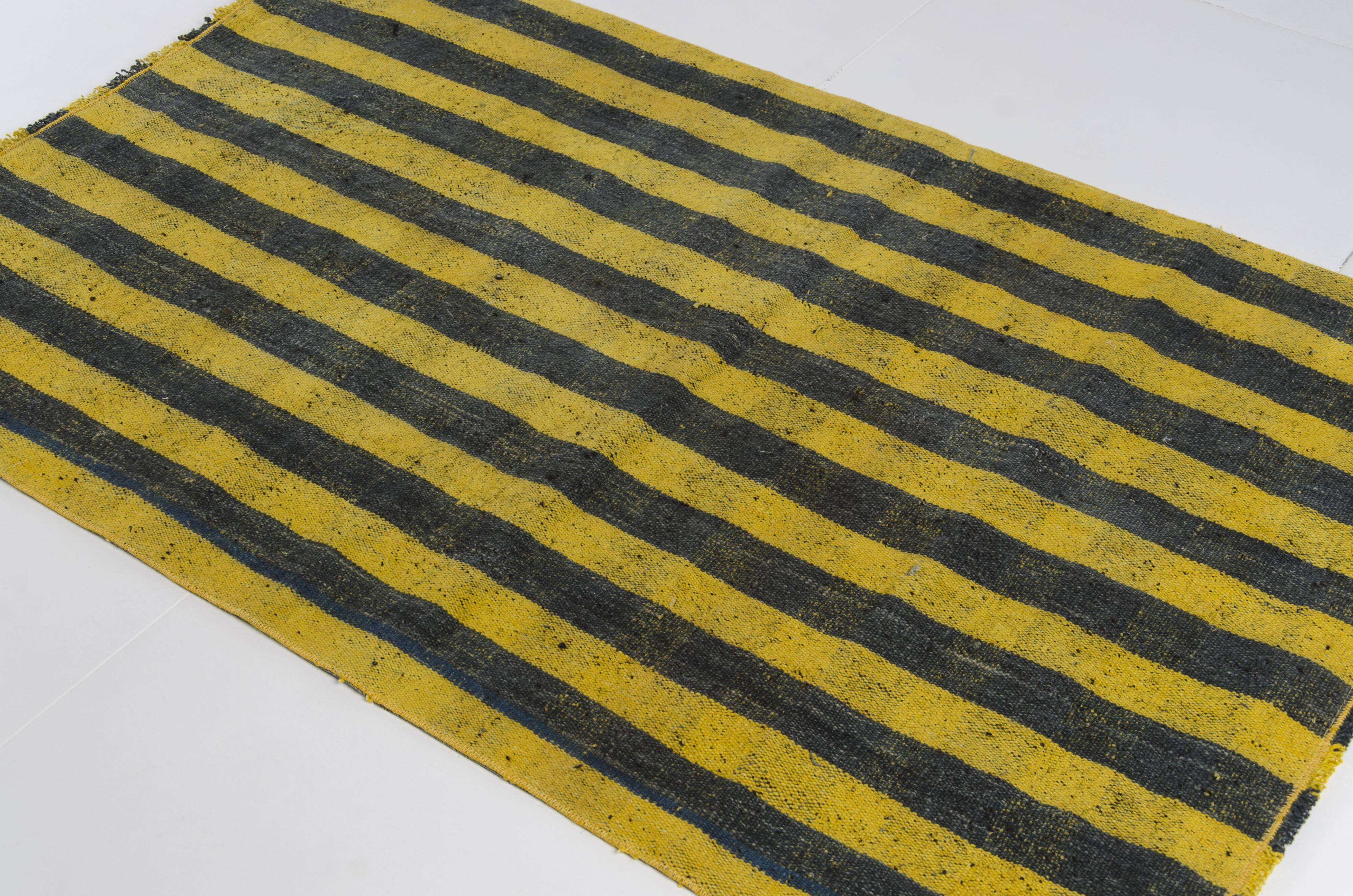 Vintage Stripe Wool Kilim Rug