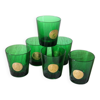 6 BYRTH green glasses in very good condition