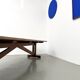 Large refectory table in solid pine and beech, with an X-shaped base.