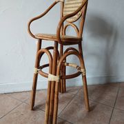 Chaise haute en rotin pour enfant