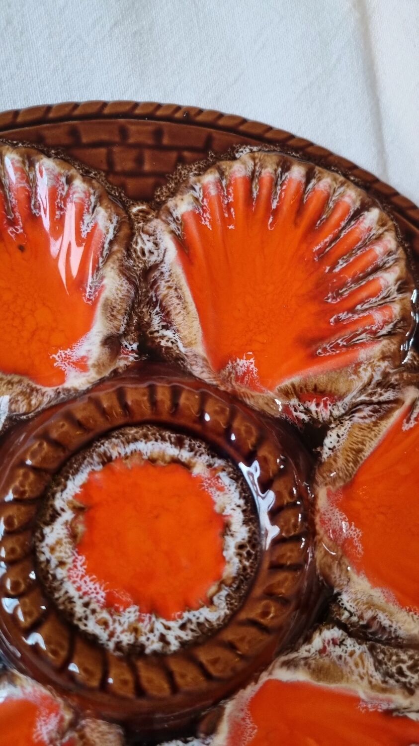 6 oyster plates Vallauris Marius Giuge