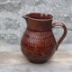 Superb vintage Digoin Sarreguemines pitcher in brown enamelled ceramic