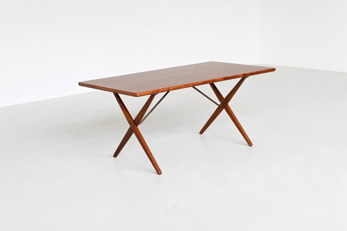 Hans Wegner's AT 303 cross-legged dining table, Andreas Tuck, Denmark, 1950