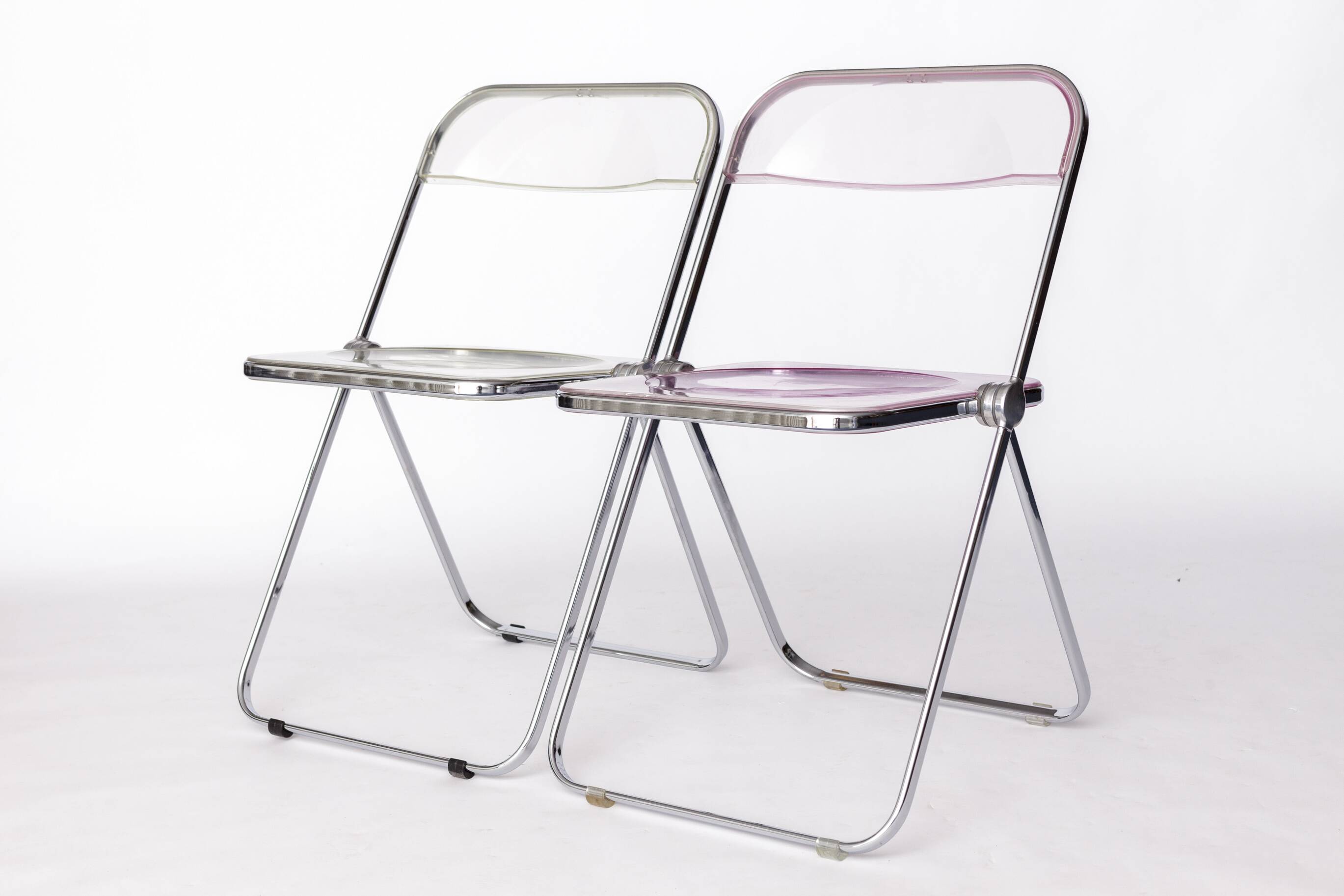 Pair of Vintage Castelli Plia Folding Chairs, 1970s Italy, Original Design