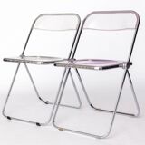 Pair of Vintage Castelli Plia Folding Chairs, 1970s Italy, Original Design
