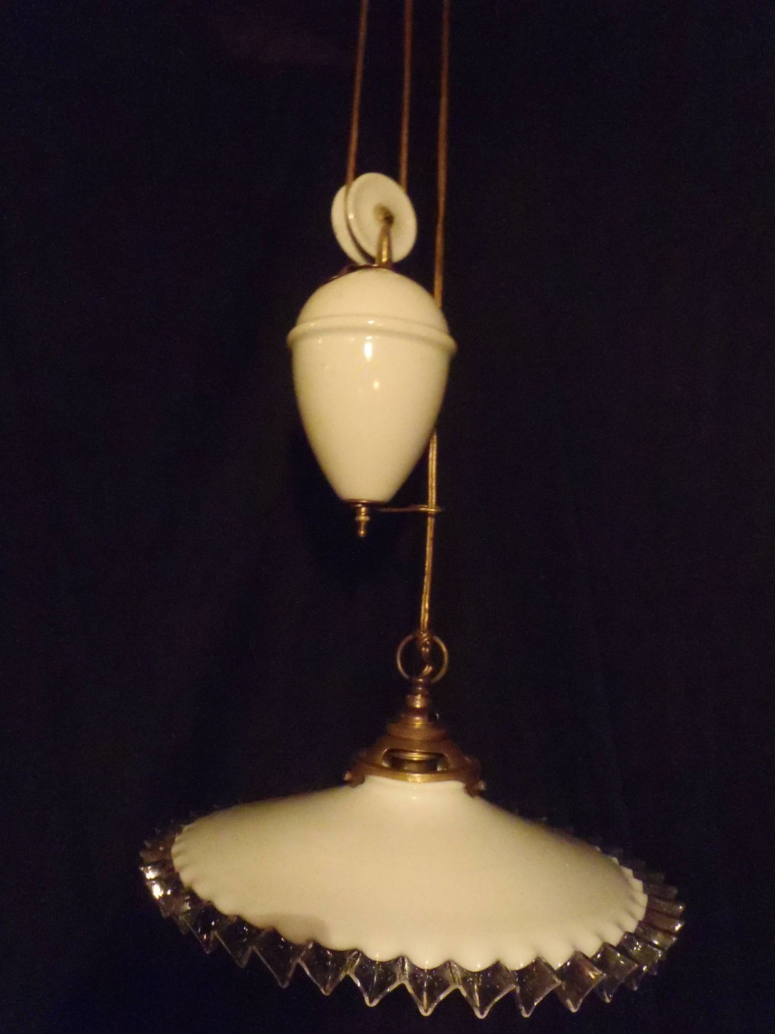 1930s brass "up and down" suspension