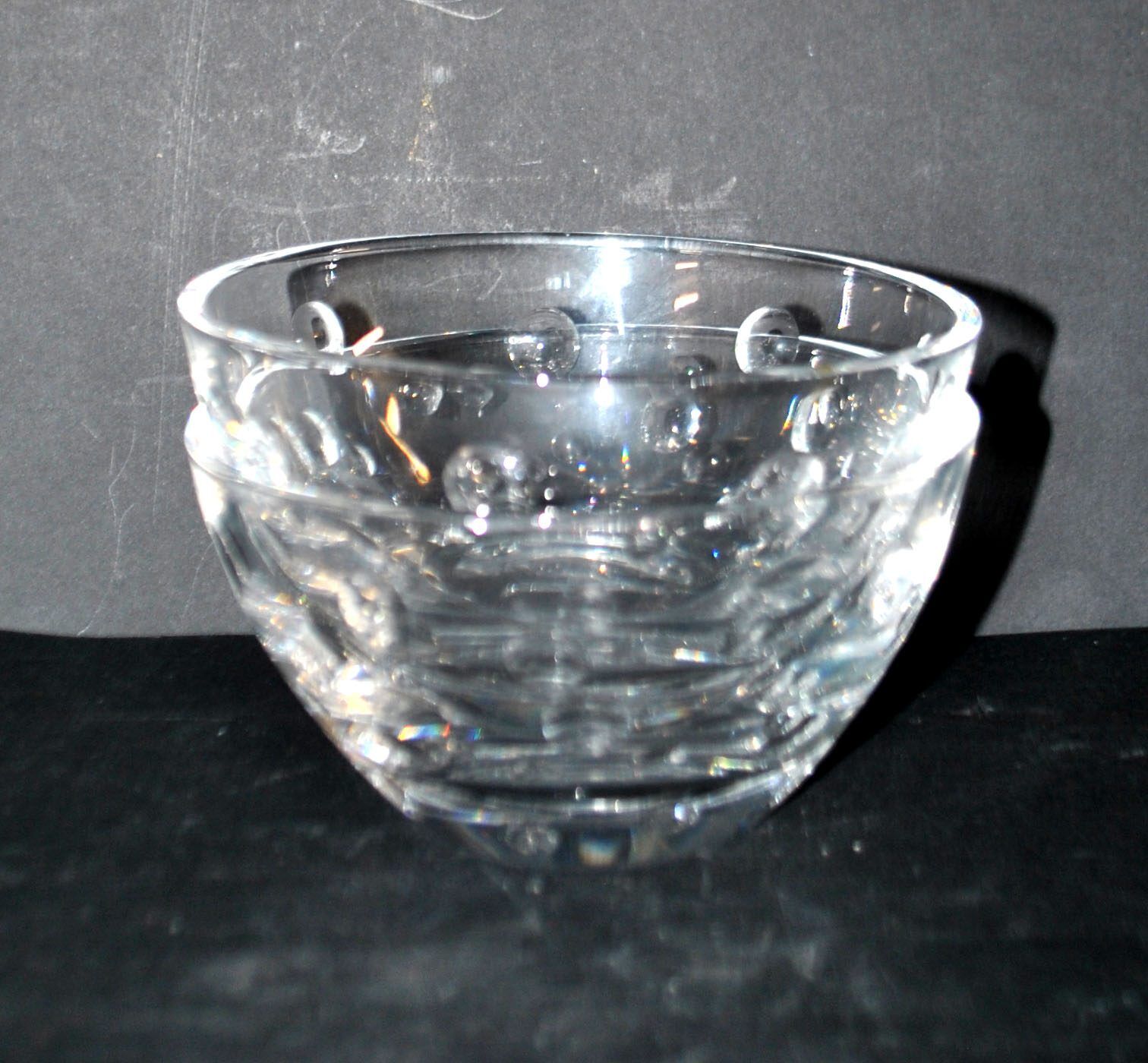 Cristal jg durand set of 2 cut crystal bowls with bubble dots