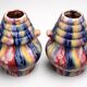 Pair of ceramic vases signed Elgé mid-century