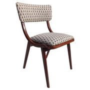 Mid-Century Modern Bumerang Chair, light cream white jacquard, Poland, 1960s