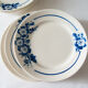 Old flat plates, blue décor, "Eglantines"