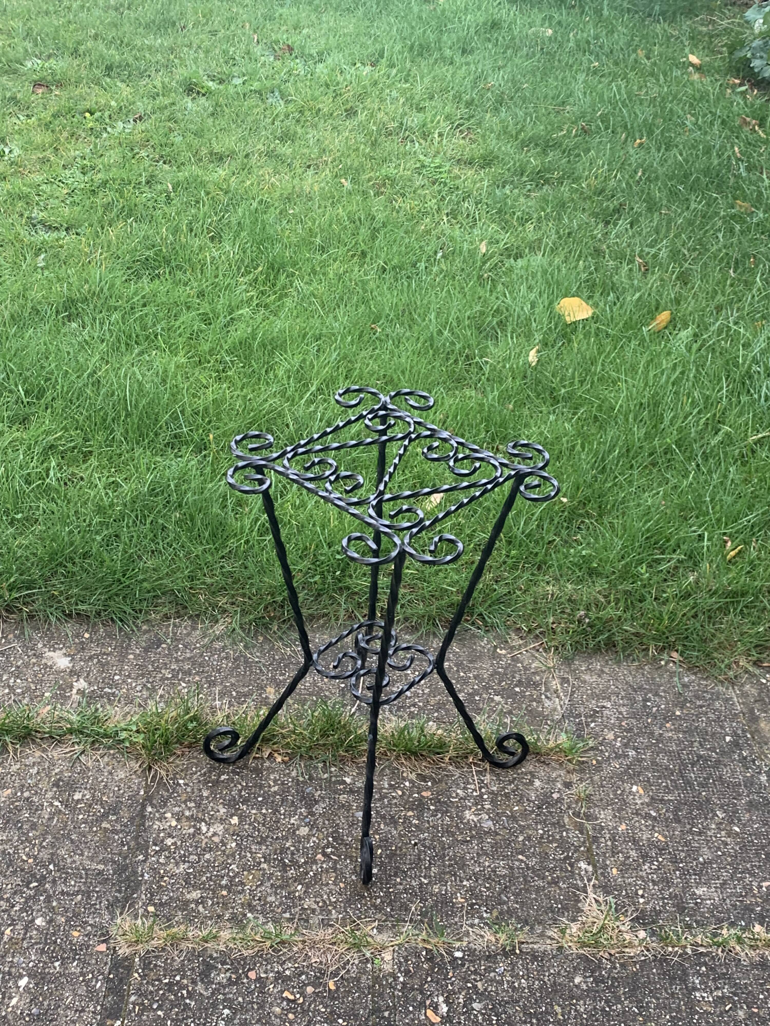 Wrought iron door twisted black vintage 1960