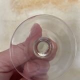 Set of 8 stemmed port glasses with silver trim.