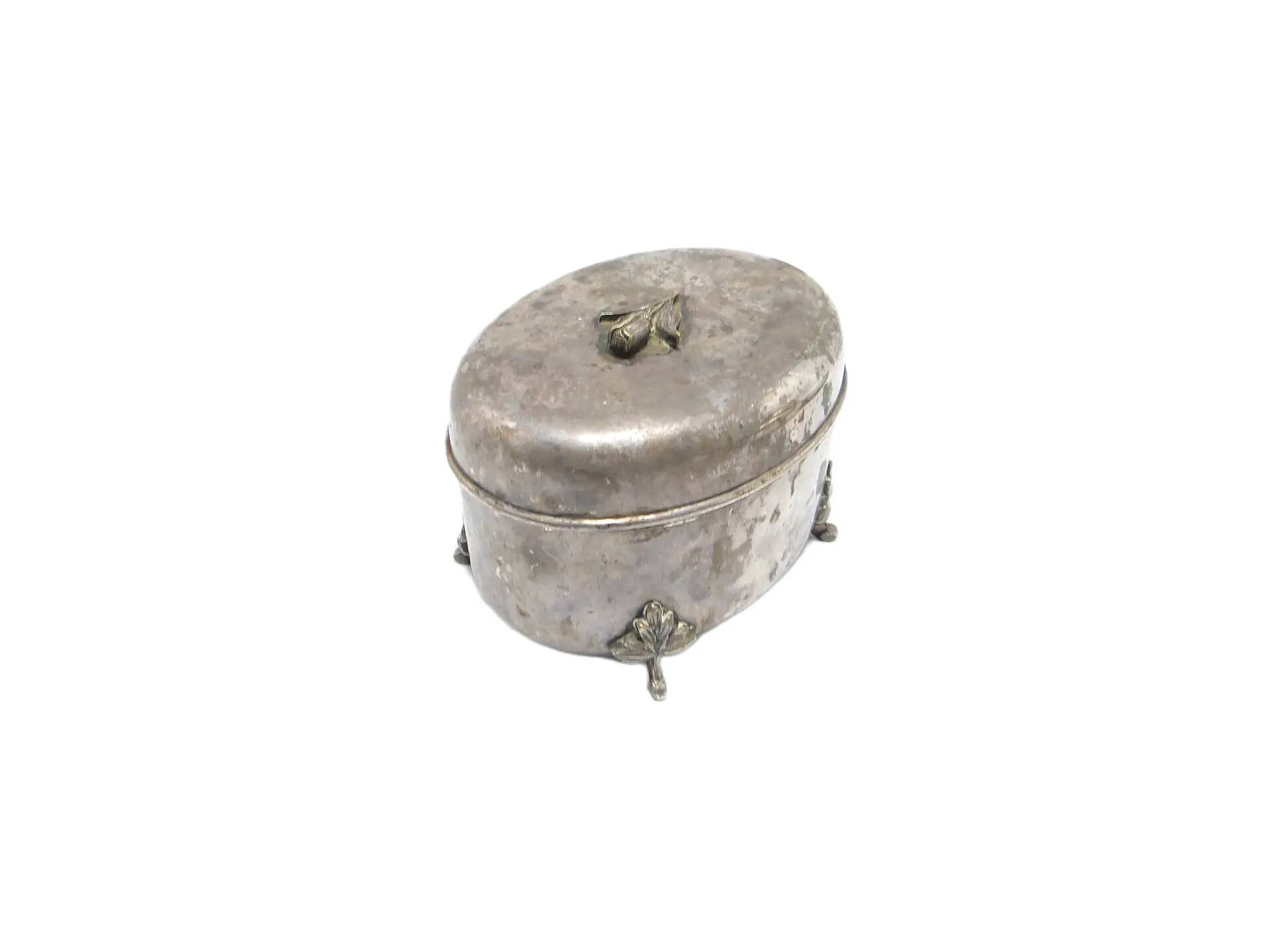 Art Deco sugar bowl, silver-plated brass, Fraget, Poland, 1920s.
