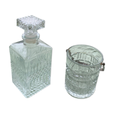 Vintage whiskey decanter and ice bucket
