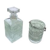 Vintage whiskey decanter and ice bucket