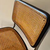 Paire de chaises Marcel Breuer noire cannage