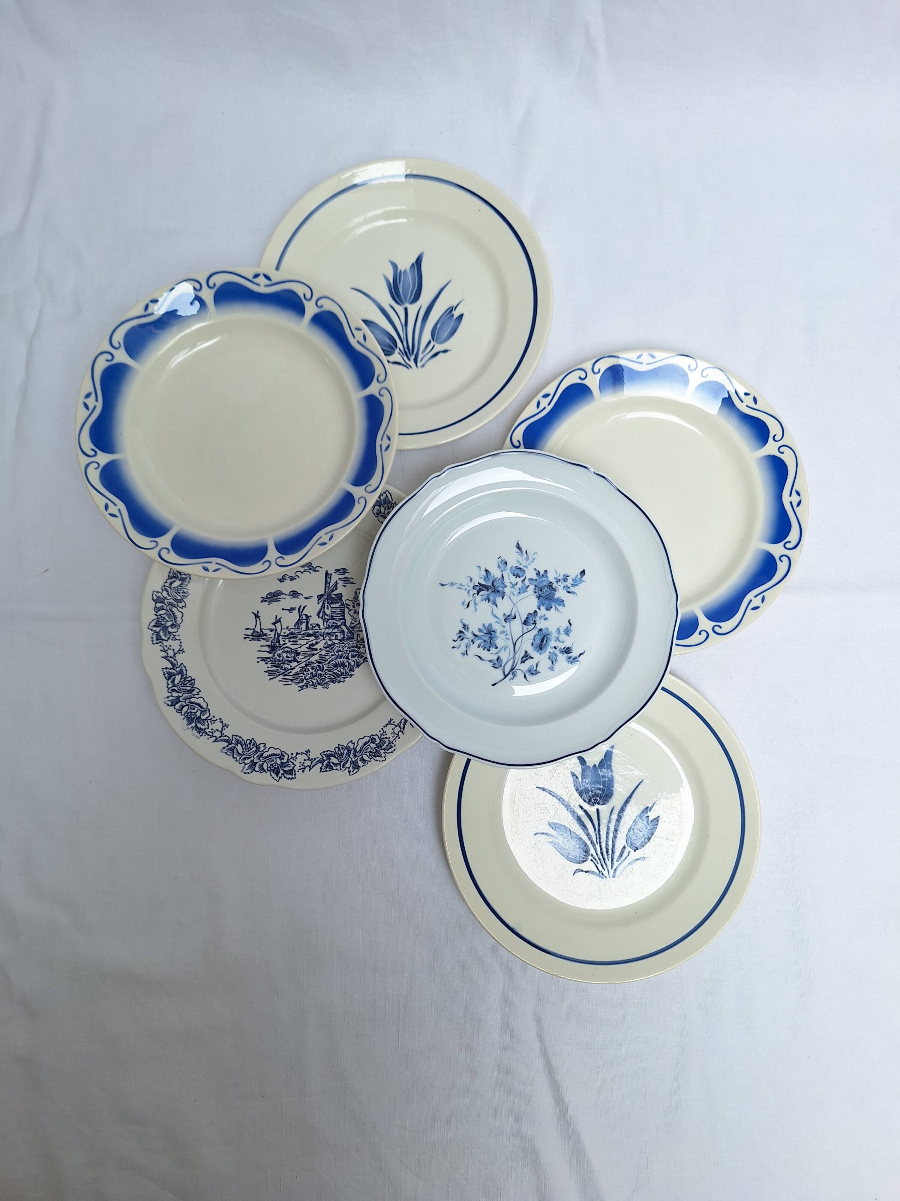 Vintage blue dinner plates