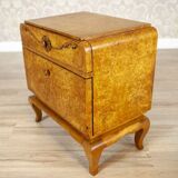 Early 20th Century Nightstands Veneered with Karelian Birch, 1950s, Set of 2