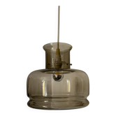 Smoked glass pendant light Space Age 1970s