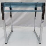 Transparent grey blue vintage side table