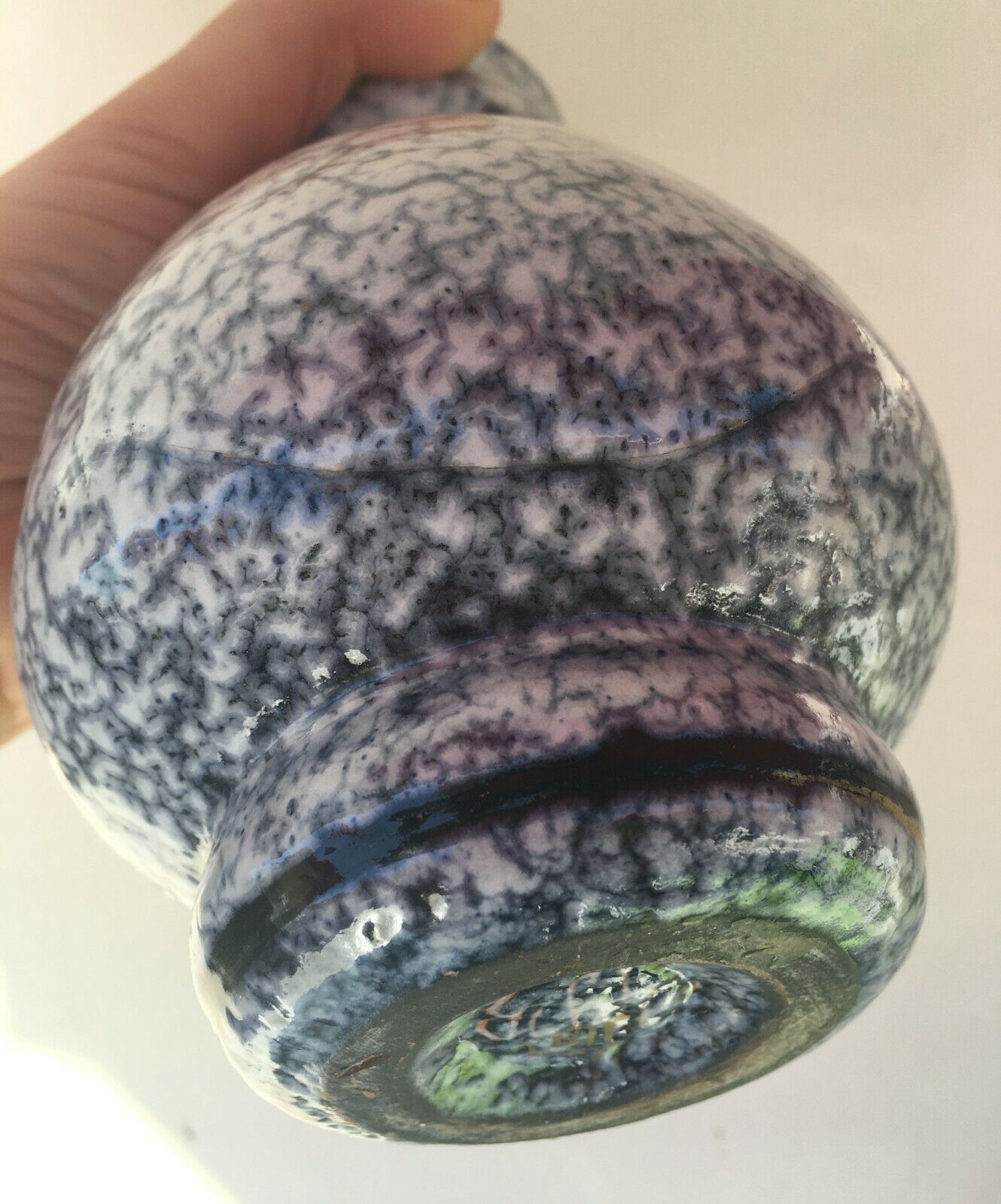 Thick ceramic vase in art deco style