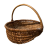 old basket woven wicker and curved wood