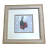 Square frame in ceruse beige wood, image: cherries