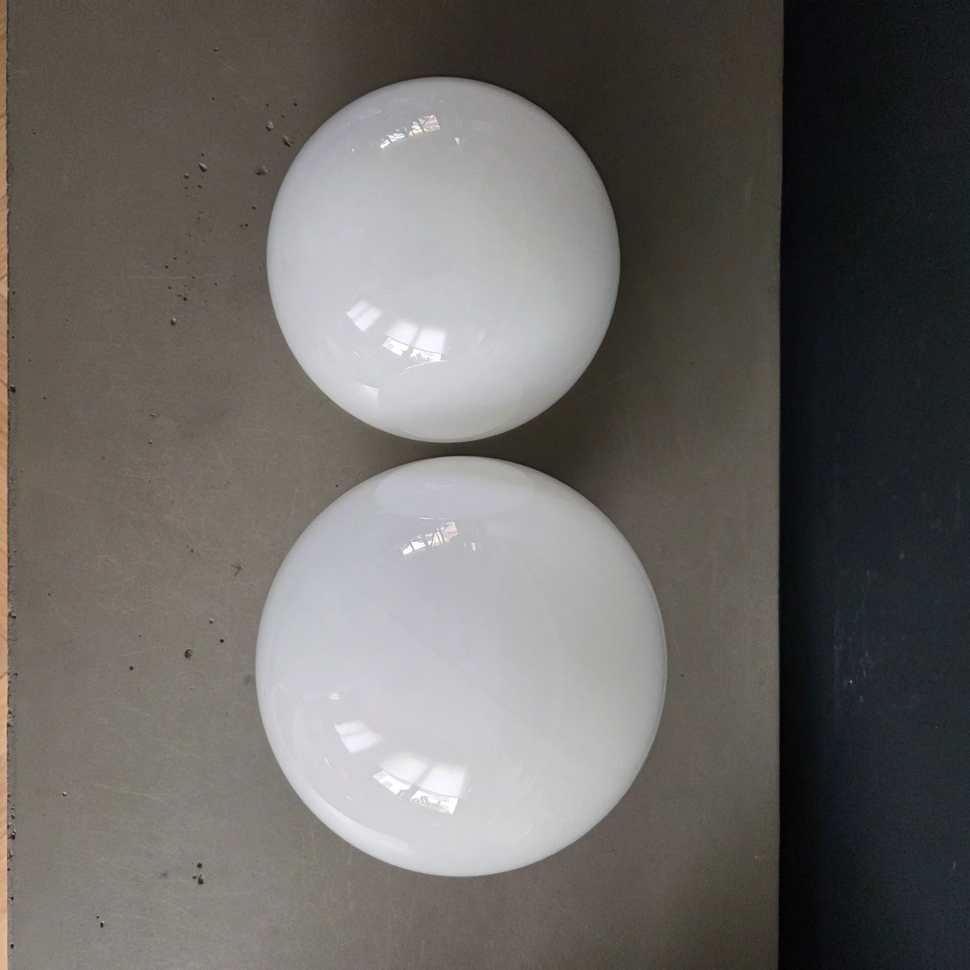 Pair of wall lights / ceiling lights with ceramic bases.