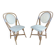 Pair of Parisian bistro chairs from Maison Louis Drucker in light Manila rattan.