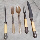 Assortment of antique serving cutlery