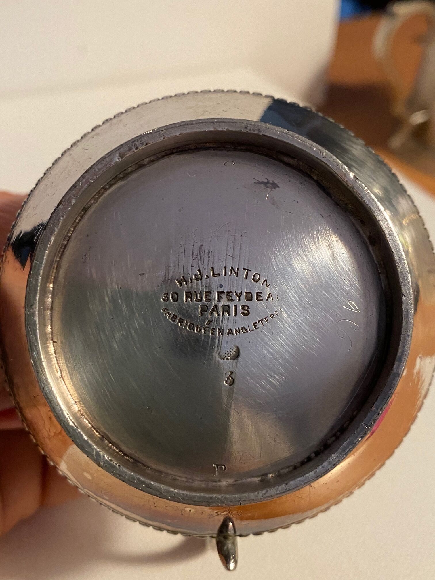 English milk pot silver metal HJ Linton