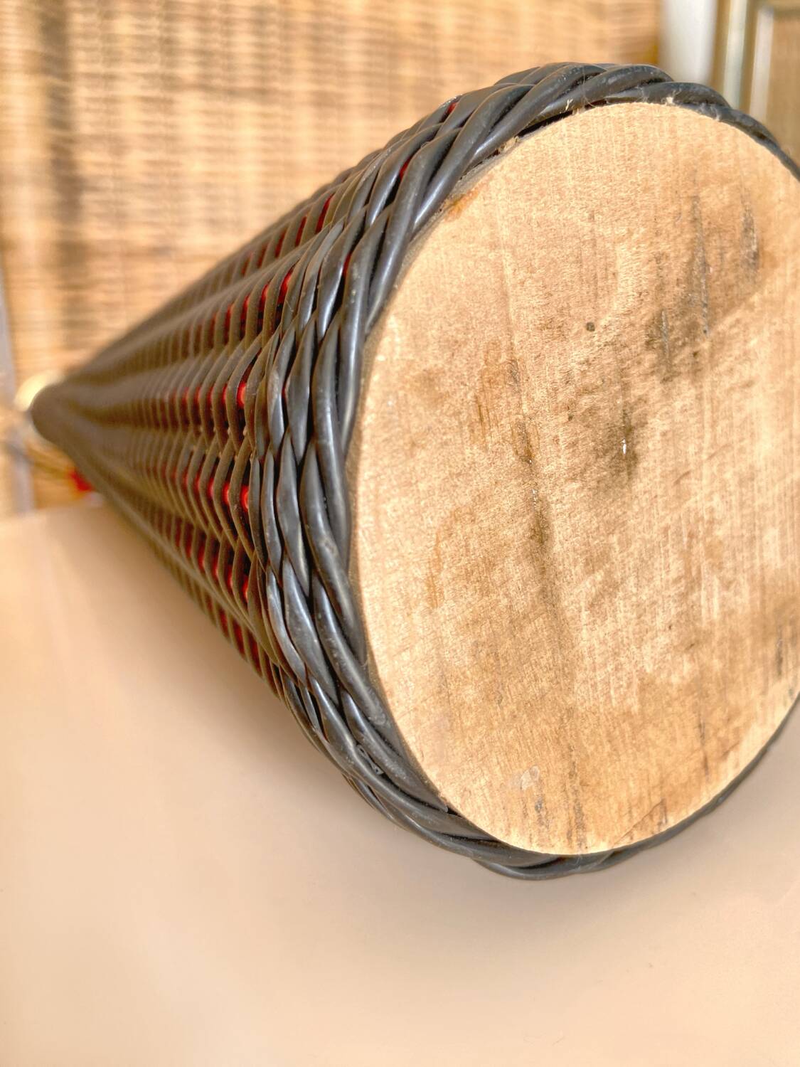 Large vintage scoubidou bottle