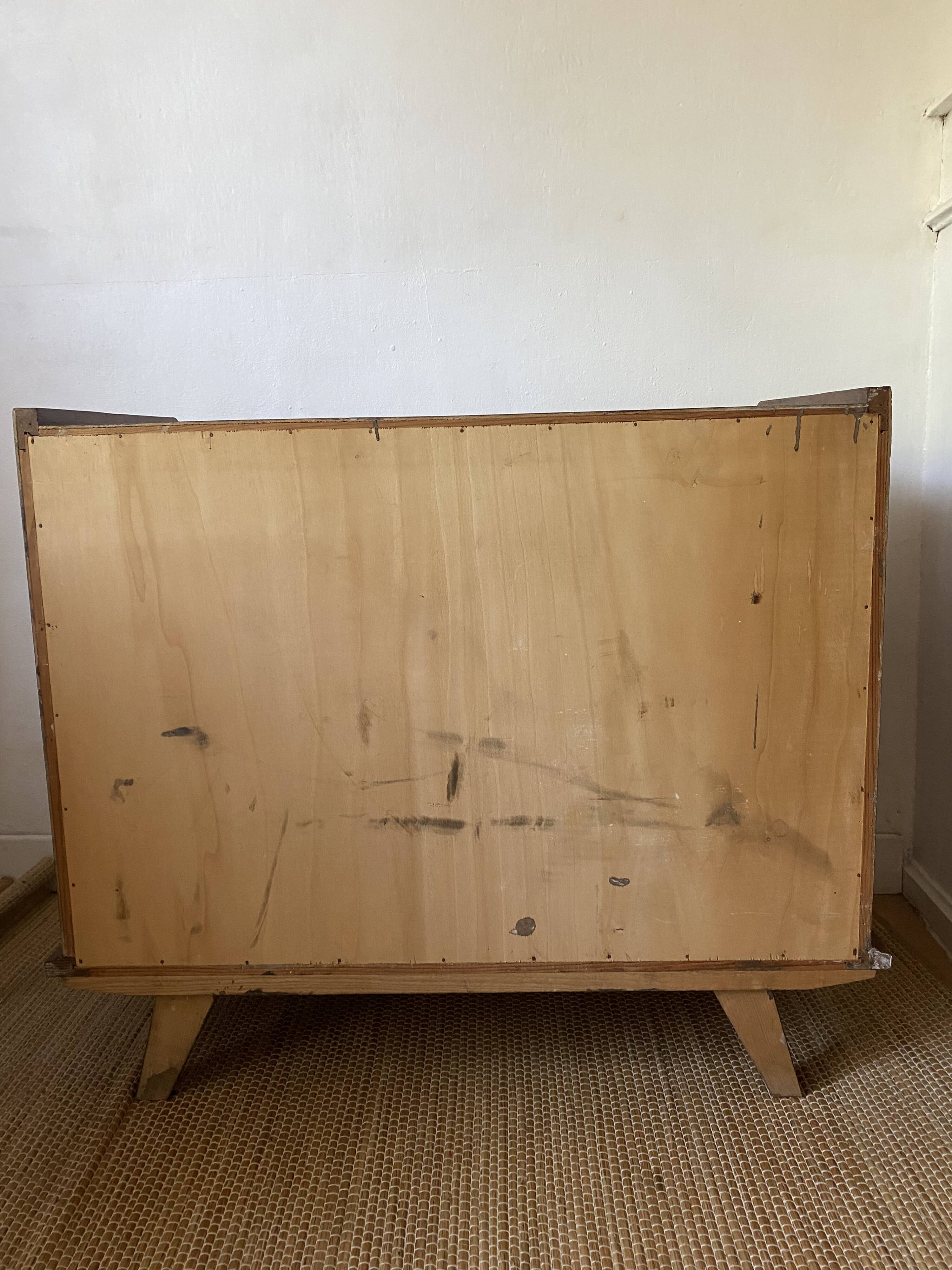 Vintage Scandinavian commode with tapered legs.