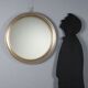 Miroir rond vintage en aluminium anodisé, design Italie, années 1960