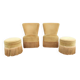 Pair of old toad armchairs with pouffe footrest