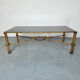 Brass coffee table in Regency style by Giovani Banci for Hermès, Italy, 1970s.