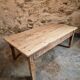 Antique French coffee table in pine with an oak skirt (18th–19th century)