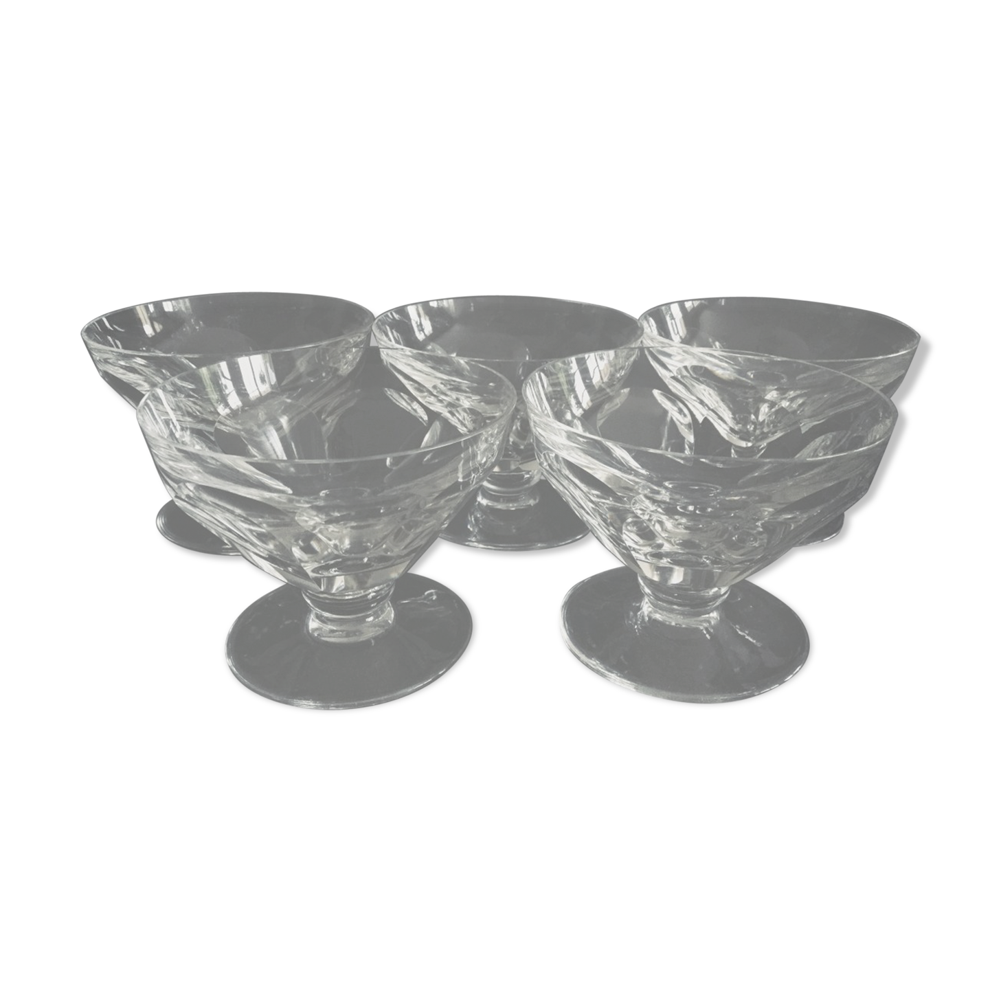 Lot de 5 coupes à champagne en cristal Baccarat modèle Talleyrand