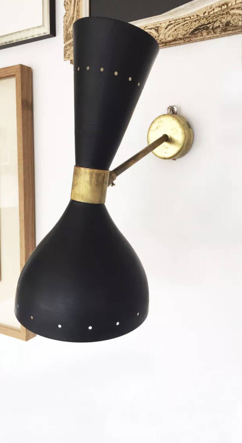 Pair of Italian designer wall lights from the 1950s