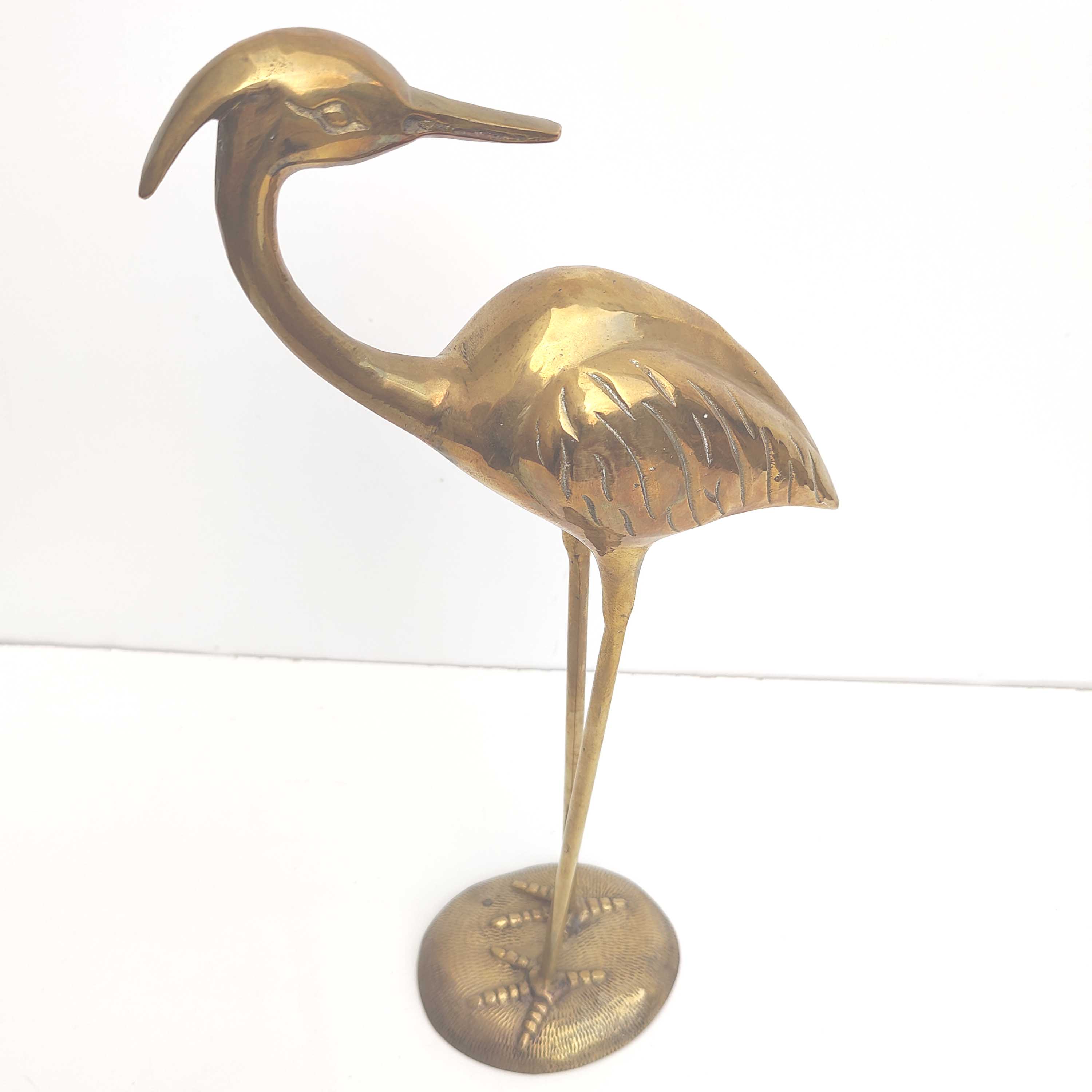 Great Blue Heron XL Golden Brass Ht 48cm