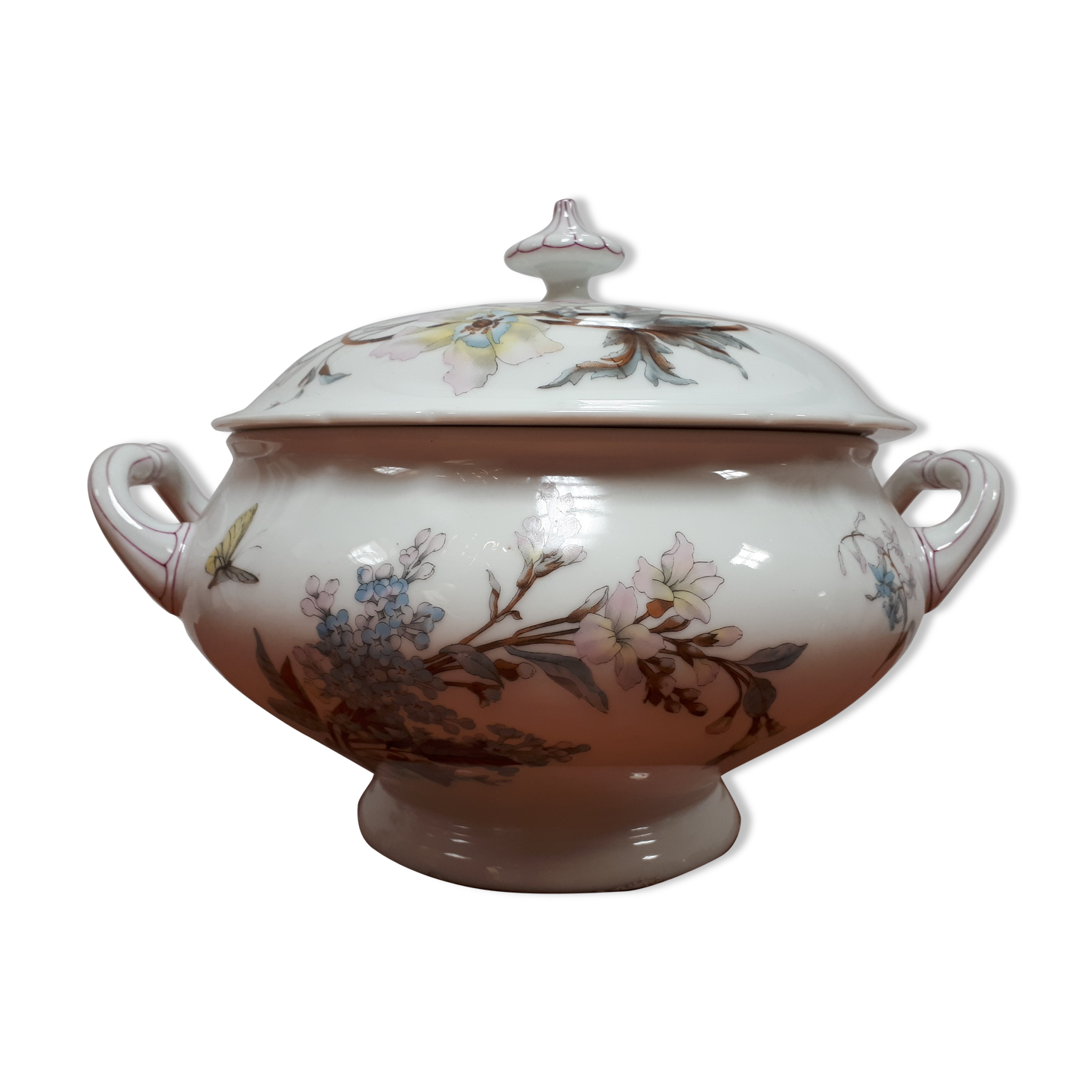 Vegetable soup tubeware XIX th flowers Grand Dépot Drouot