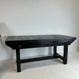 Brutalist elm table Wabi-sabi spirit and its 2 benches