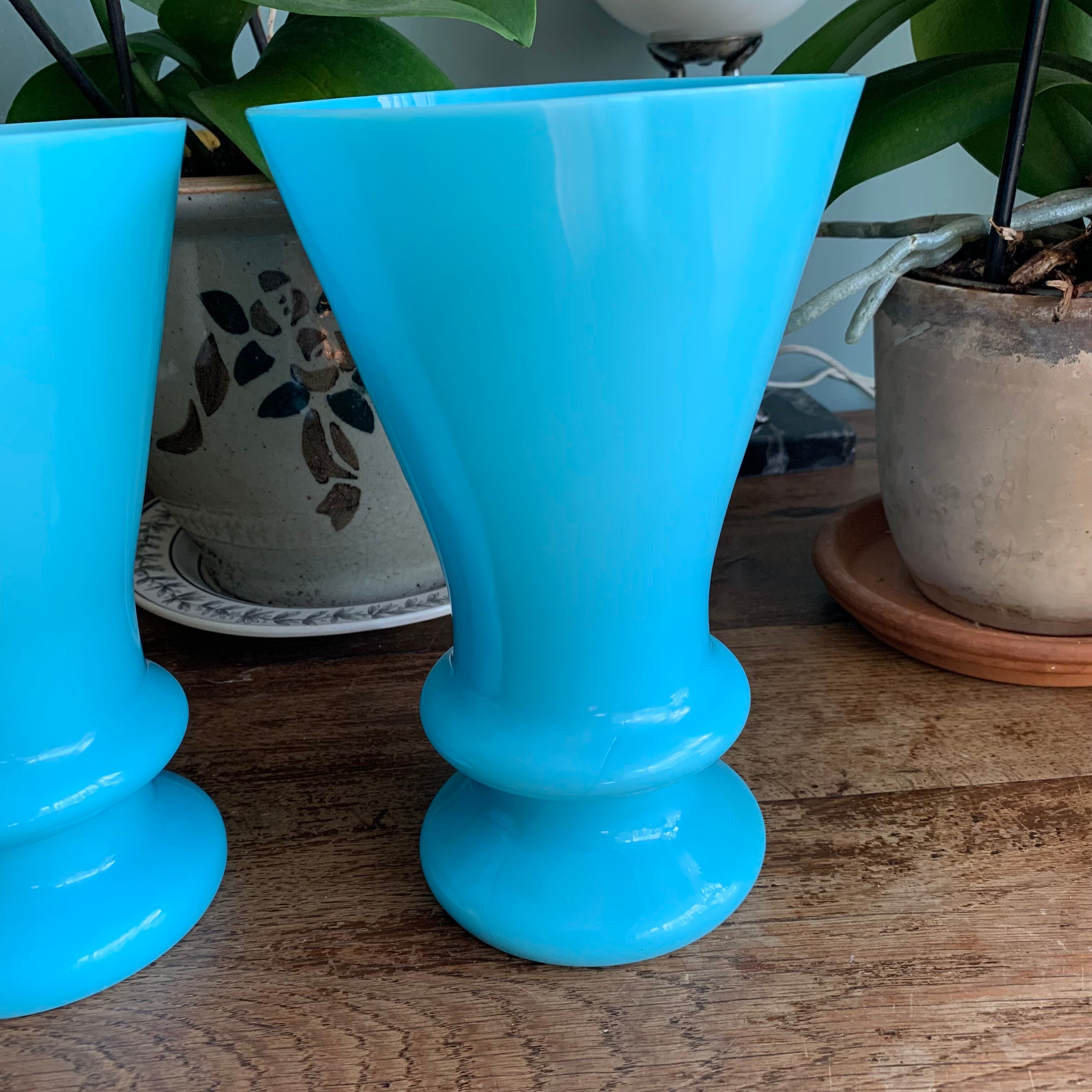 Pair of opaline vases