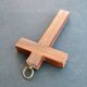 Vintage Crucifix Cross in Macassar Ebony Wood and Brass